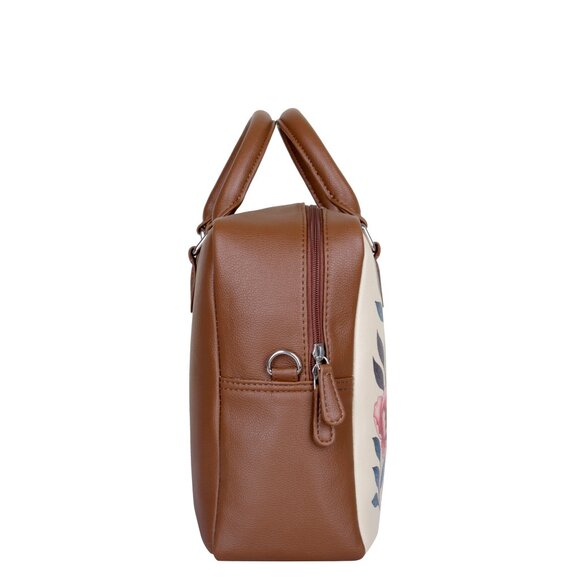 Printed Leather Buisness Top Handle Crossbody Bag for Women for Work, Daily Use - Picture 8 of 10